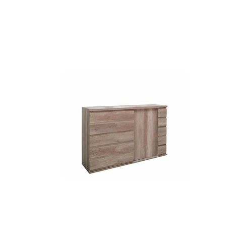Buffet, Bahut Romi 2 Portes Coulissantes Coloris Chêne Dab Canyon. Meuble Design Idéal Pour Votre Salle À Manger