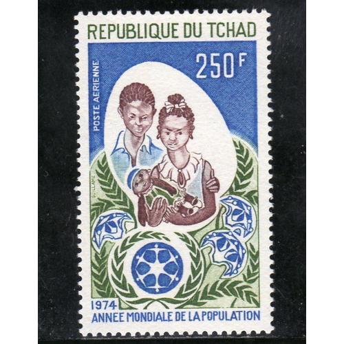 Timbre De Poste Aérienne Du Tchad (Année Mondiale De La Population)