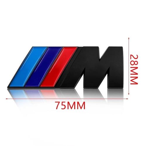 Emblème Logo Bmw M Noir Mat Pour Coffre 75x28