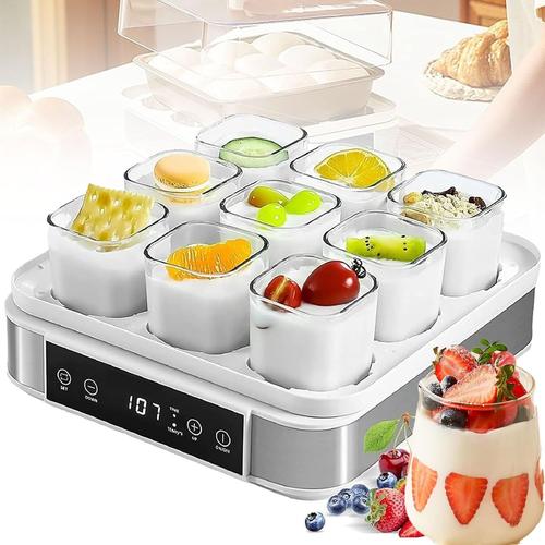 Yaourtière numérique automatique à 9 pots, petite machine à yaourt de fermentation avec écran LCD, étuve de pate, contrôle de