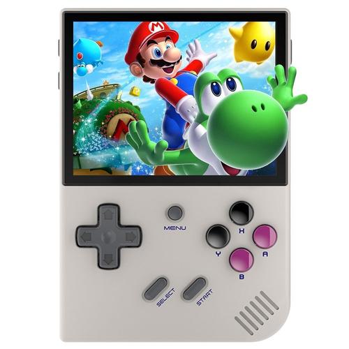 Anbernic Console De Jeu Rg35xx Plus, Carte Tf 64 Go Avec Plus De 5 000 Jeux, Batterie 3 300 Mah, 8 Heures D'autonomie, Wifi 5g, Bluetooth, Streaming Moonlight, Moteur Vibrant - Gris