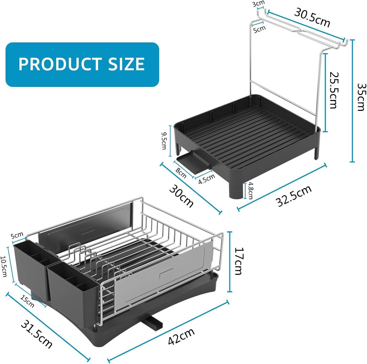 Noir gouttoir  Vaisselle,Ensemble De 2 Rangement Vaisselle... - 2