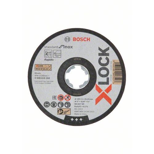 Bosch 10 disques à tronçonner droits X-LOCK Standard for Inox 125x1x22,23 mm - 2608619267