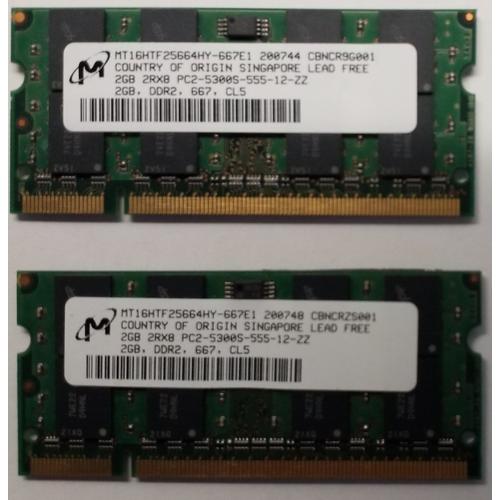 Barette Mémoire 4GB - DDR2