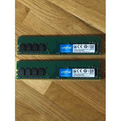 Barrette mémoire RAM DDR 4 2400 en 8 GB marque CRUCIAL