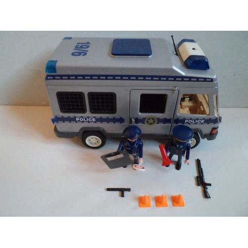 Playmobil Camion Police avec 2 Figurines de Policiers, Armes, Gyrophare