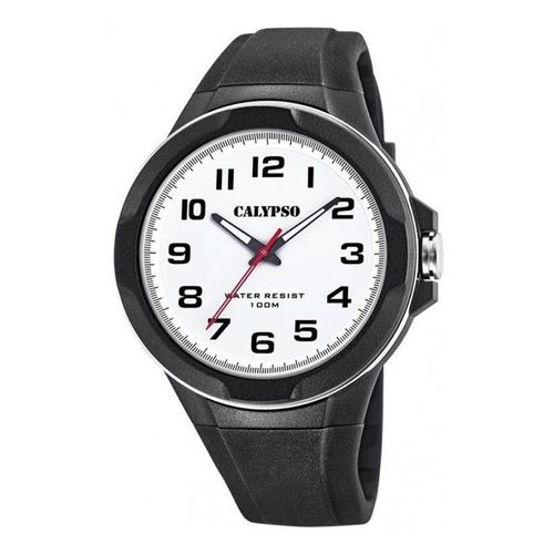 Calypso Sweet Time Montre Homme Cadran Blanc Bracelet Silicone Noir-K5781/1