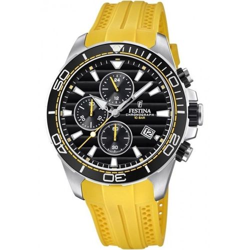 Festina The Originals Montre Homme Chrono Acier Silicone Jaune F20370/2