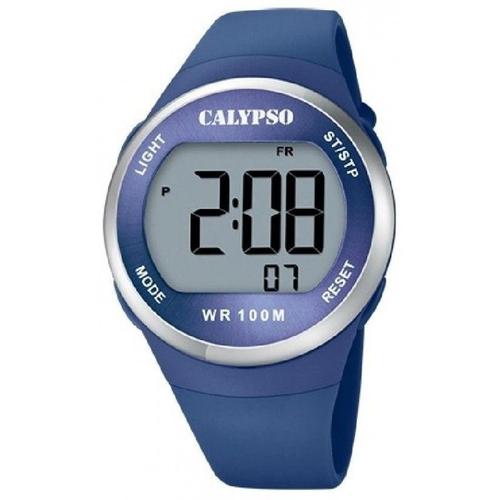 Calypso Montre Mixte Digital Color Splash Chrono Silicone Bleu K5786/3