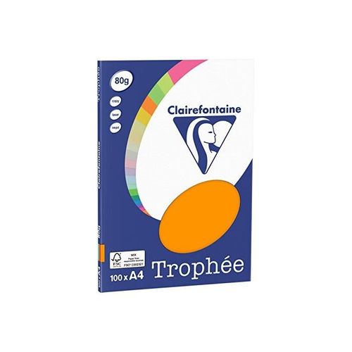 Trophée Ramette 100 Feuilles Papier 80g A4 210x297 Mm Certifié Fsc Assorti Intense