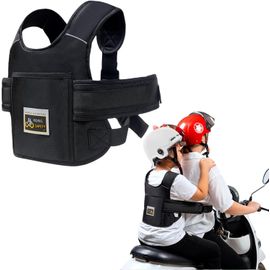 Harnais Securite Enfant Moto - Aqsacokiya - Réglable Ceinture Moto Enfant Avec Poche - Respirant Réfléchissant
