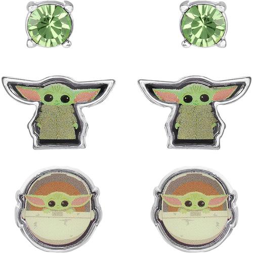 Baby Yoda Sh00609rl.Ph Lot De 3 Boucles D'oreilles", Taille Unique, M¿¿Tal," Pas De Gemme