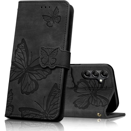 Atesvgist Coque Pour Samsung Galaxy S23, Housse En Cuir Pu Etui À Rabat, Magnétique Pochette Portefeuille Étui De Protection Pour Samsung Galaxy S23, Nero