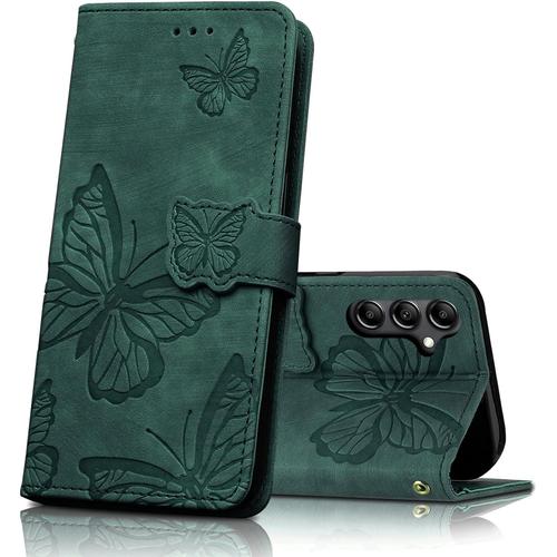 Atesvgist Coque Pour Samsung Galaxy S23, Housse En Cuir Pu Etui À Rabat, Magnétique Pochette Portefeuille Étui De Protection Pour Samsung Galaxy S23, Verde