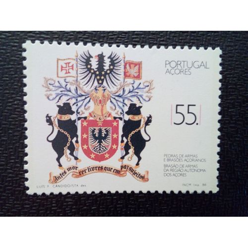 Timbre Açores Yt 385 Armes Des Açores 1988 ( 011012 )