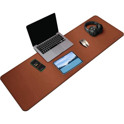 Light Brown Light Brown 3XL Plus Long Tapis de Souris",sous-Mains en Cuir PU,imperm¿¿able Tapis de Souris Gaming(Marron," 140x40CM)