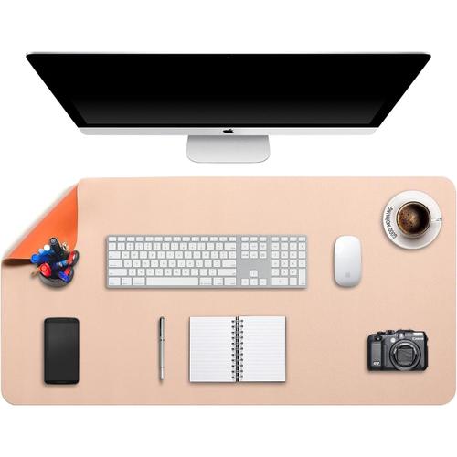 Beige+Orange Beige+Orange Tapis de Souris Grand", sous Main Bureau XL, Mouse Pad Mat Prolong¿¿, Tapis de Portable, Tableau d'¿¿criture,