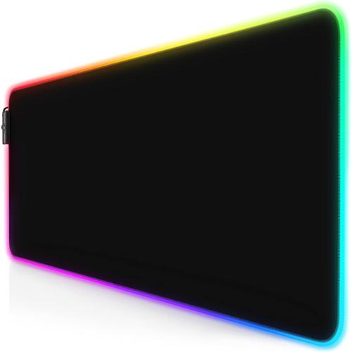 Noir 800x300 Noir 800x300 - RGB Tapis de Souris Gaming XXL - LED Lumineuse Tapis de Souris Multicolore 11 Modes - 800 x 300mm -