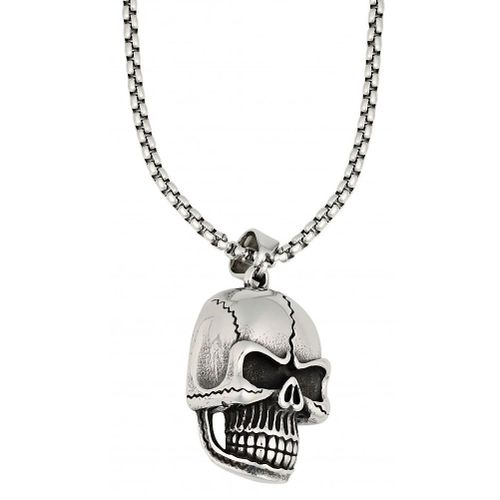 Pendentif Crâne Zippo Et Sa Chaîne En Maille Vénitienne