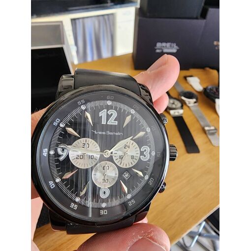 Montre Yves Bertelin Pour Femme - Cadran Noir à Strass - Neuf Avec étiquettes