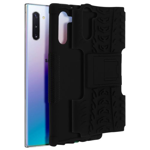 Coque Samsung Galaxy Note 10 Bi Matière Rigide Et Silicone Béquille Support Noir