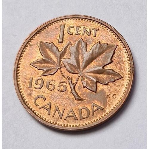 Pièce De Monnaie 1 Cent Elizabeth Ii 1965 Canada