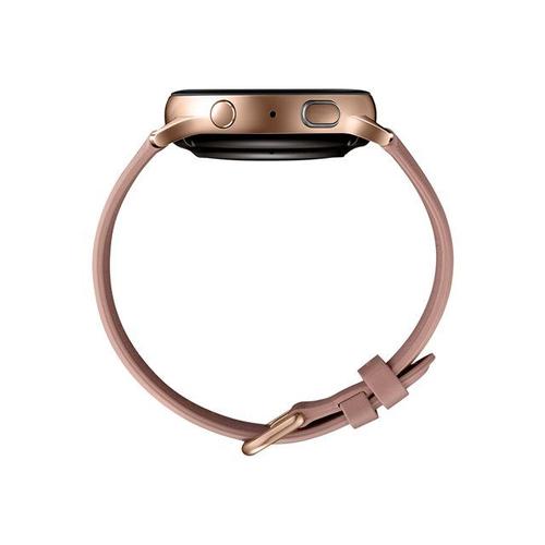 Samsung Galaxy Watch Active 2 - 40 Mm - Acier Inoxydable Doré - Montre Intelligente Avec Bracelet - Cuir - Rose - Affichage 1.2" - 4 Go - Wi-Fi, Lte, Nfc, Bluetooth - 4g - 37 G