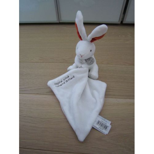 Doudou Et Compagnie Lapin Hopital Privé Armand Brillard Blanc Orange Mouchoir