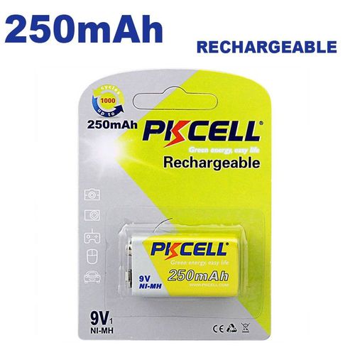 1 Pile Rechargeables 250mAh 9V PKCell (unité)