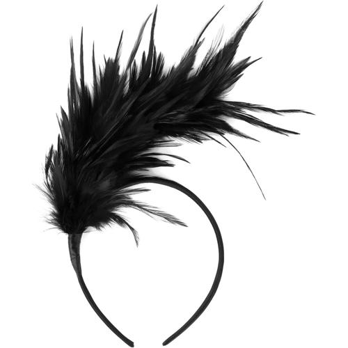 Noir Bandeau Plume Ann¿¿E 20"," Flapper Bandeau 1920s Serre-T¿ºte Vintage Classique Partie ¿¿ Th¿¿Me Marriage Fascinator Feather Headband