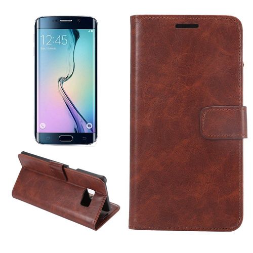 Etui Folio A Rabat Samsung Galaxy S6 Edge Plus Marron Cannelle Eco-Cuir (Pu)