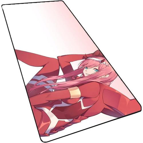 a a Japon Anime Zero Two 02 Tapis de souris de jeu Darling in The Franxx avec bords cousus", base en caoutchouc antid¿¿rapant," tapis