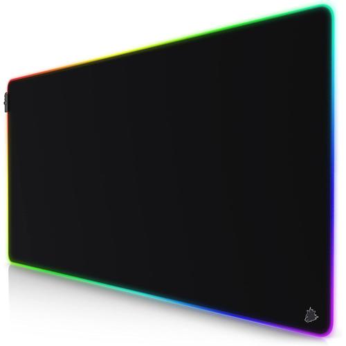 Noir Noir - RGB Tapis de Souris Gaming XXL 120 x 60 cm - LED Lumineuse Tapis de Souris Multicolore 11 Modes - 1200 x 600mm - Surface