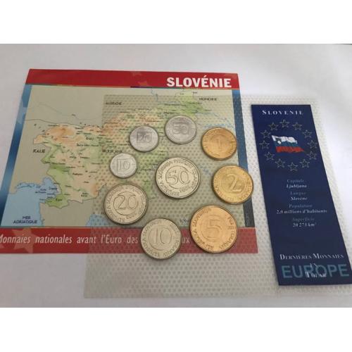 Lot 9 Monnaies En Kit Slovenie 1 À 50 Tolarjev Avant L'euro