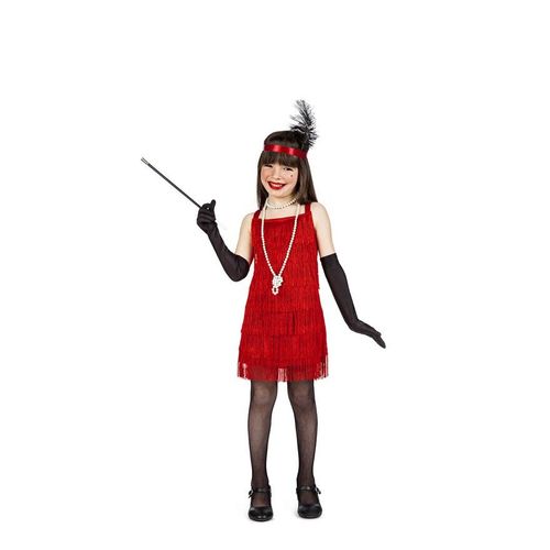 Déguisement Charleston Fringes Rouge Pour Fille