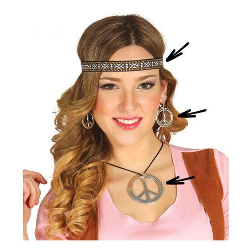 Ensemble Hippie De Boucles D'oreilles, Collier Et Ruban (Taille Unique Femme)