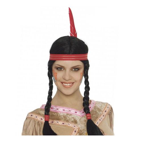 Perruque Indienne Avec Ruban Et Plume (Taille Sans Taille)