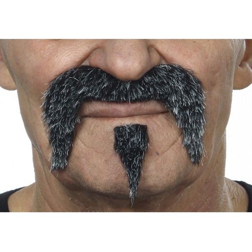 Moustache Avec Pommeau Gris (Taille Unique)
