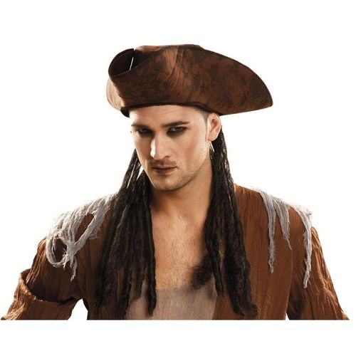Chapeau De Pirate Marron ? Dreadlocks (Taille Unique)