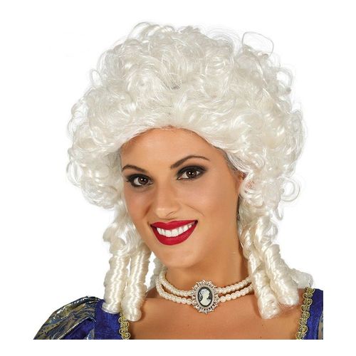 Perruque Blanche Bouclée (Taille Unique Adulte)