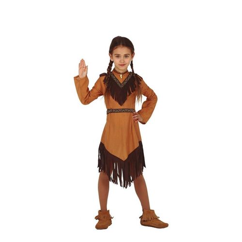 Déguisement Brun Indien À Franges Pour Fille (Taille 5-6a)