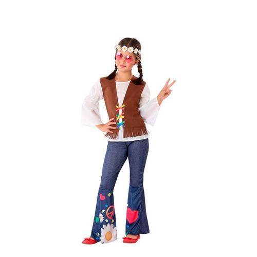 Déguisement Hippie Avec Gilet Pour Fille (Taille 10-12a)