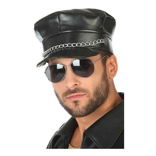 Casquette Effet Cuir Punk (Taille Unique Adulte)