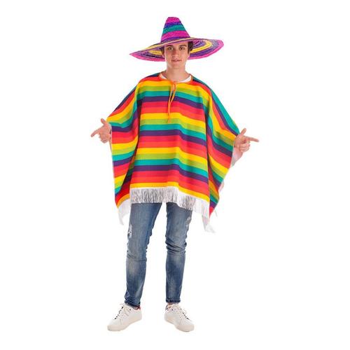 Déguisement De Poncho Mexicain Arc-En-Ciel