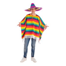 Déguisement De Poncho Mexicain Arc-En-Ciel