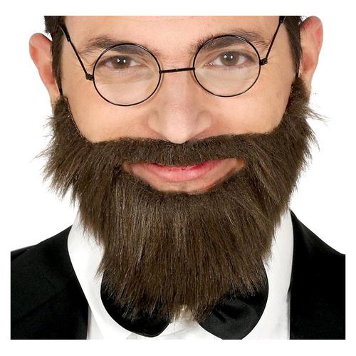 Barbe Et Moustache Noire Avec Caoutchouc Élastique (Taille Unique Adulte)