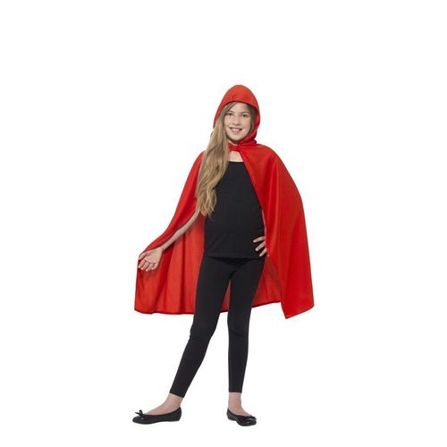 Cape À Capuche Rouge Pour Enfant (Taille 5-7a)