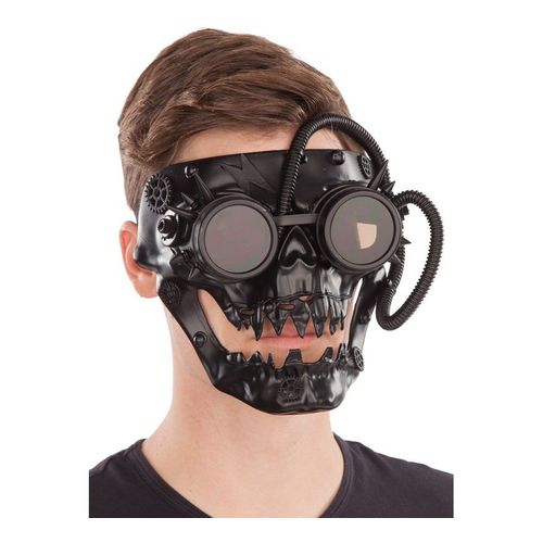 Masque Steampunk Noir Avec Tubes