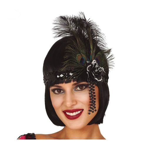 Ruban Noir ? Sequins Avec Plumes (Taille Unique Femme)