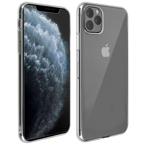 Coque Iphone 11 Pro Max Silicone Souple Et Film Verre Trempé 9h Transparent